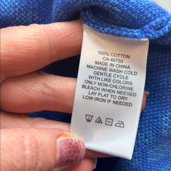 ISAAC MIZRAHI Blue Floral Knit Cardigan Vest - Size 2X - Picture 9 of 9